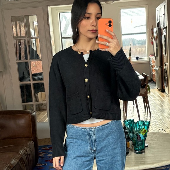 J. Crew Emilie Lady Lady Jacket Cardigan in Black - Picture 5 of 6